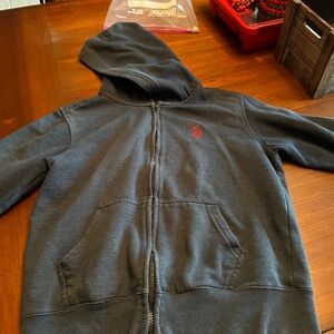 U.S. Polo Assn. Charcoal Hoodie with Red Accents